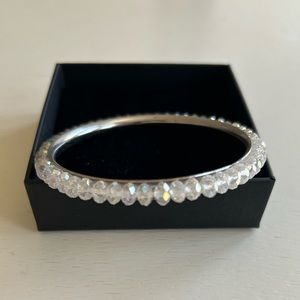 Elegant Silver Crystal Bangle